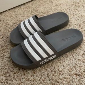 Grey adidas slides size 8